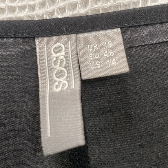 ASOS Swim Coverup shirtdress sheer w circle lace details bell sleeves Size 14 - Picture 2 of 9